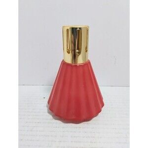 VINTAGE LAMPE BERGER PARIS RED FROSTED  GLASS  FRAGRANCE LAMP W CATALYTIC BURNER